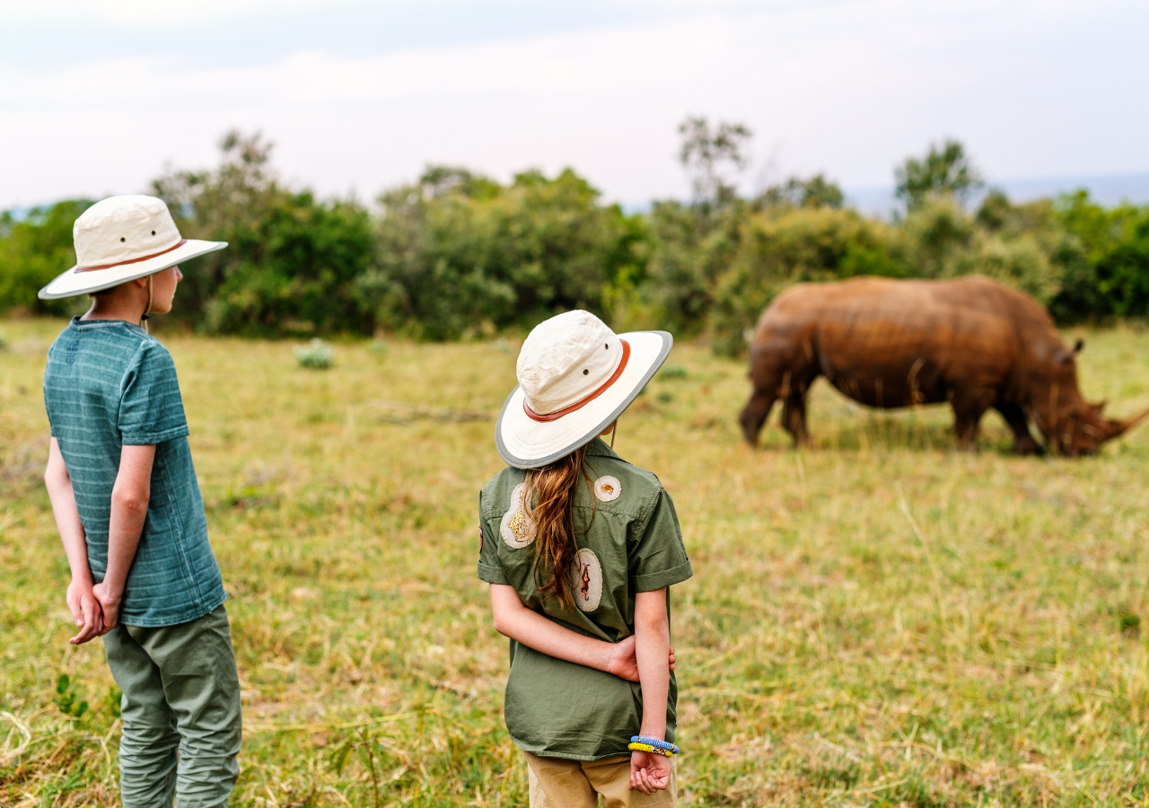 Children wearing safari clothes