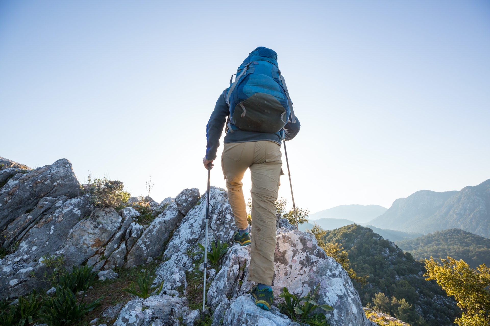 Person using mountain sticks